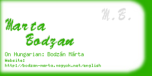 marta bodzan business card