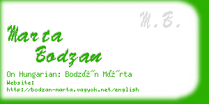 marta bodzan business card